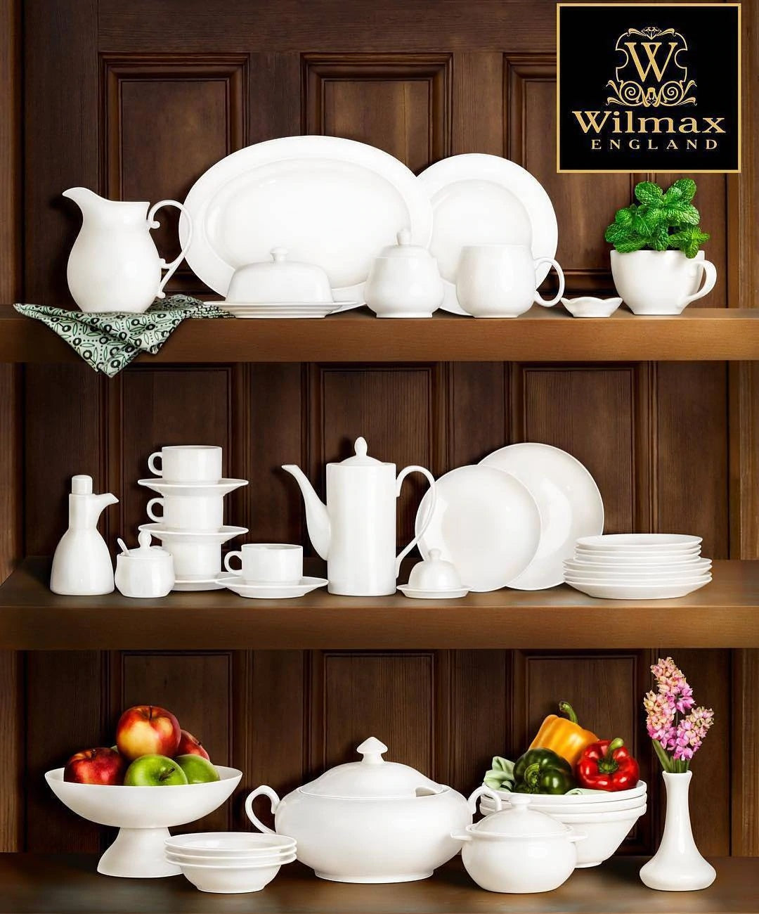 Wilmax Dinerbord 28 cm van porselein, Wit WL-991181/A