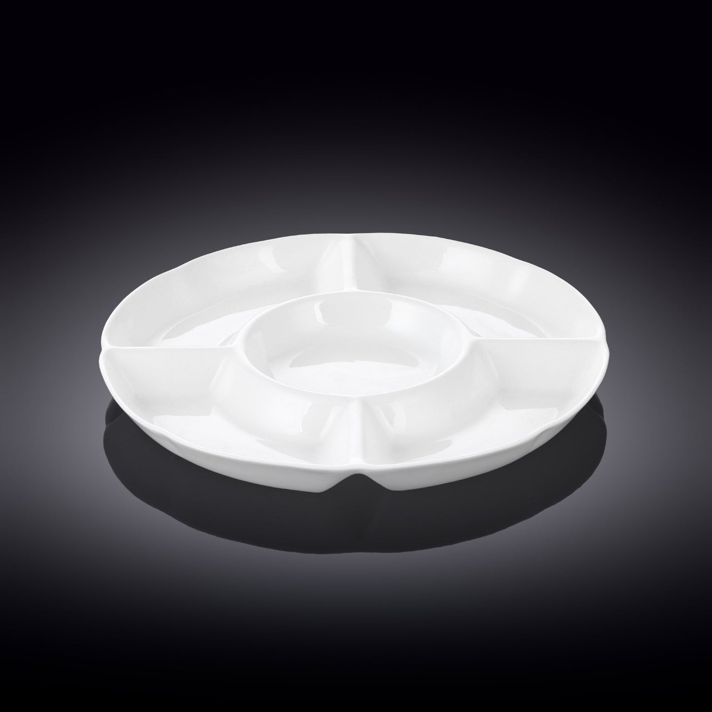 Wilmax Porzellan-Servierteller, 4-geteilt, rund, 25,5 cm, WL-992019/A