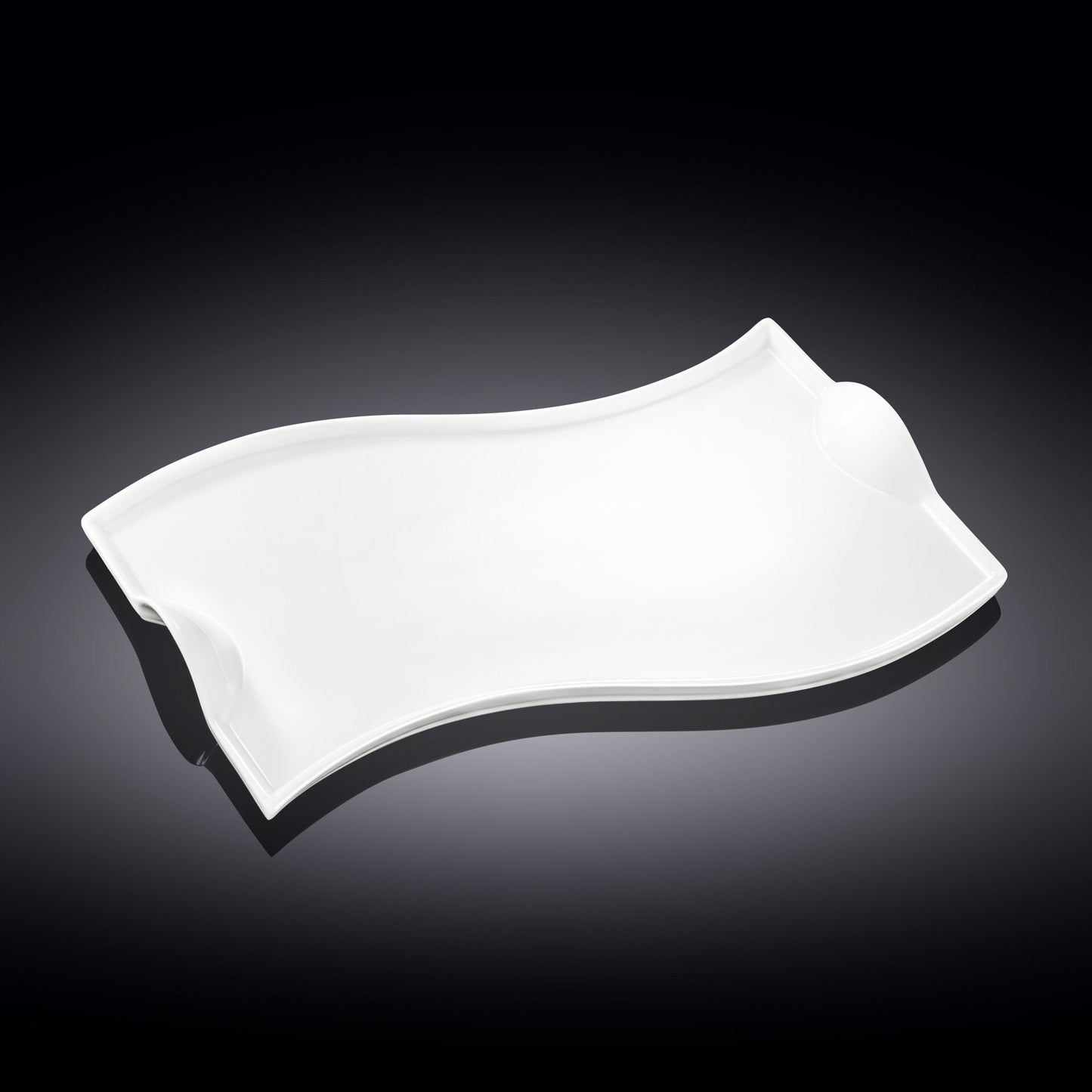 Wilmax Serveerblad 36 cm van porselein, Wit WL-992578/A