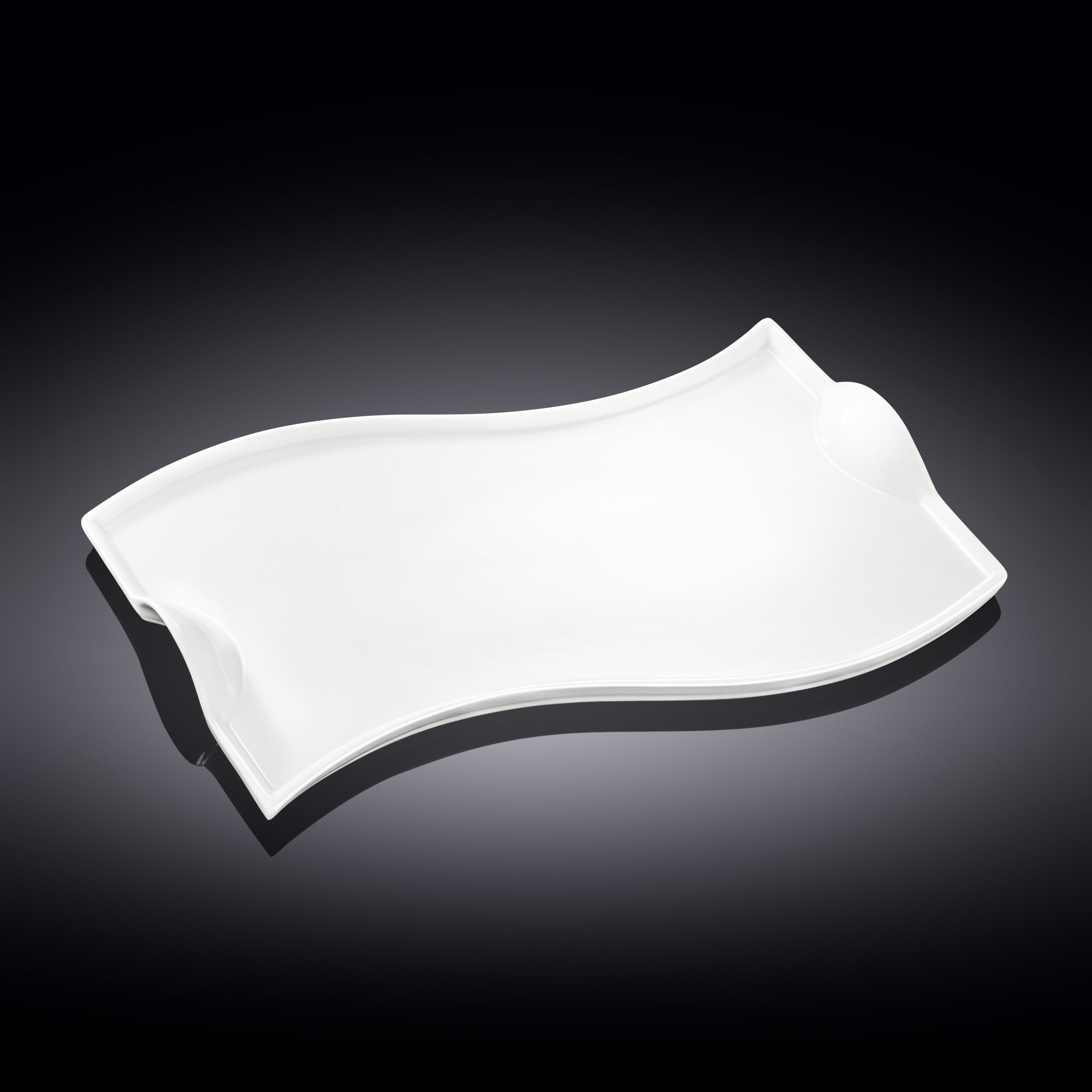 Wilmax Serveerblad 36 cm van porselein, Wit WL-992578/A