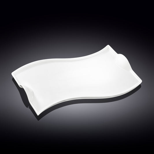 Wilmax Serveerblad 36 cm van porselein, Wit WL-992578/A
