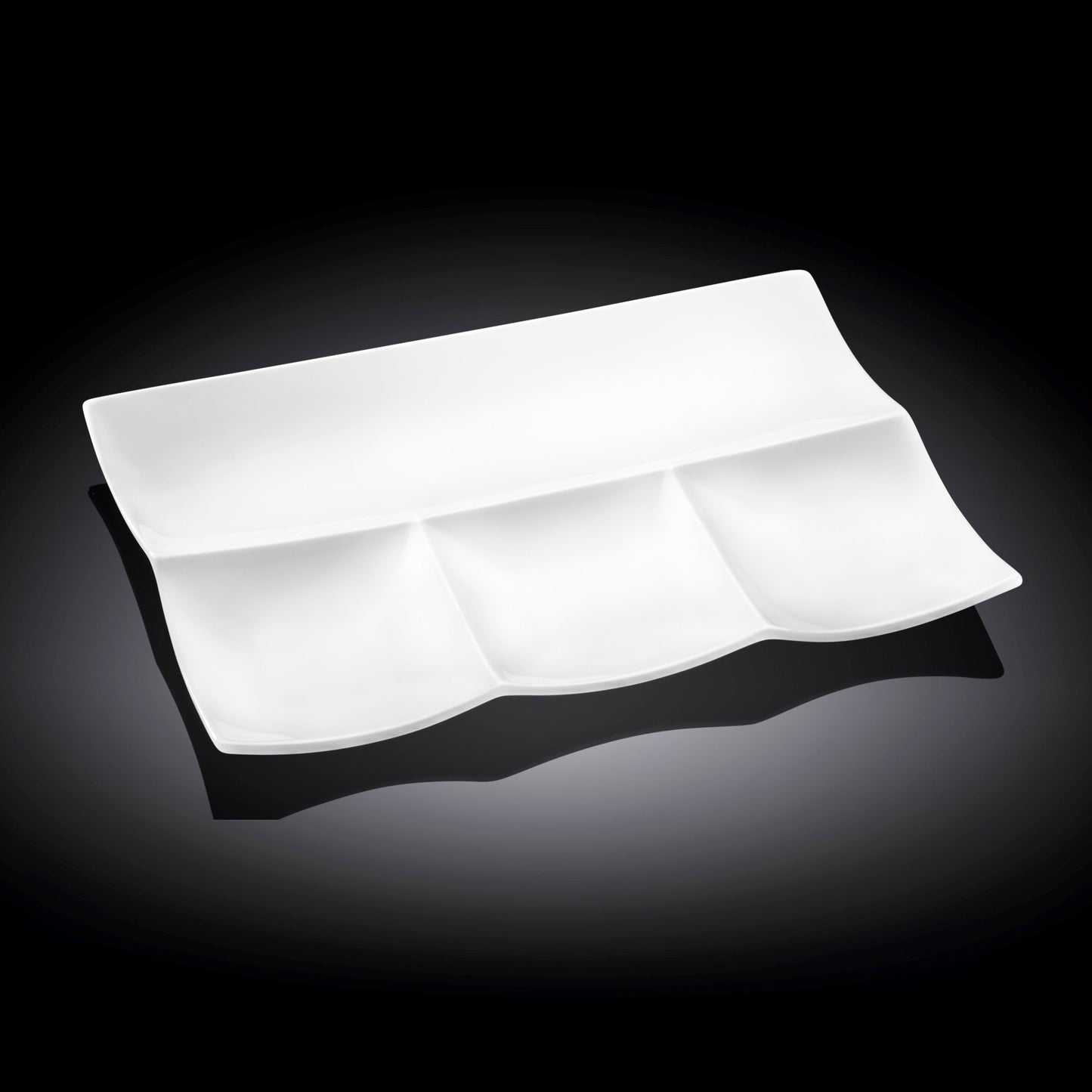 Wilmax Porcelain Platter 30 x 20 cm with 4 Compartments, White