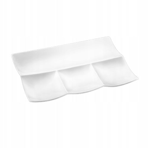 Wilmax Porcelain Platter 30 x 20 cm with 4 Compartments, White
