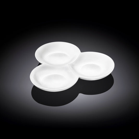 Wilmax Geteilter Teller Weiß 18 cm – für Snacks & Beilagen – WL-992614/A