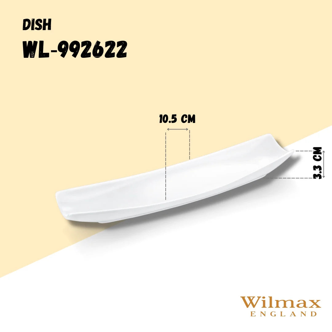 Wilmax England Serveerplaat 30x10 cm van porselein, Wit