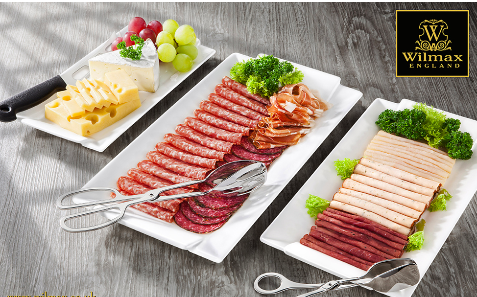 Wilmax England Rechteckige Servierplatte, 40 x 20 cm, Porzellan, WL-992648/A