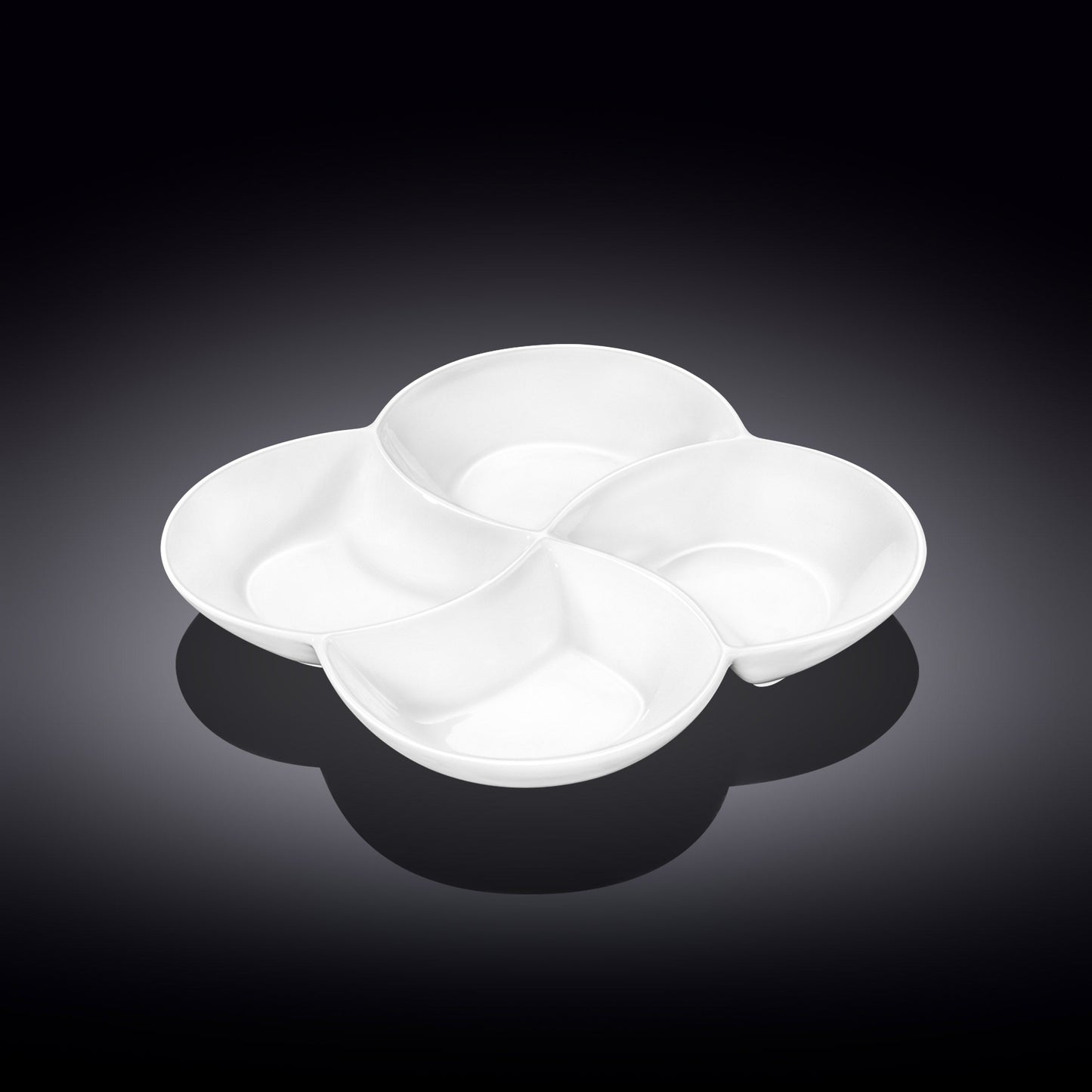Wilmax Porcelain Serving Platter 22x22 4-Compartment White WL-992649/A