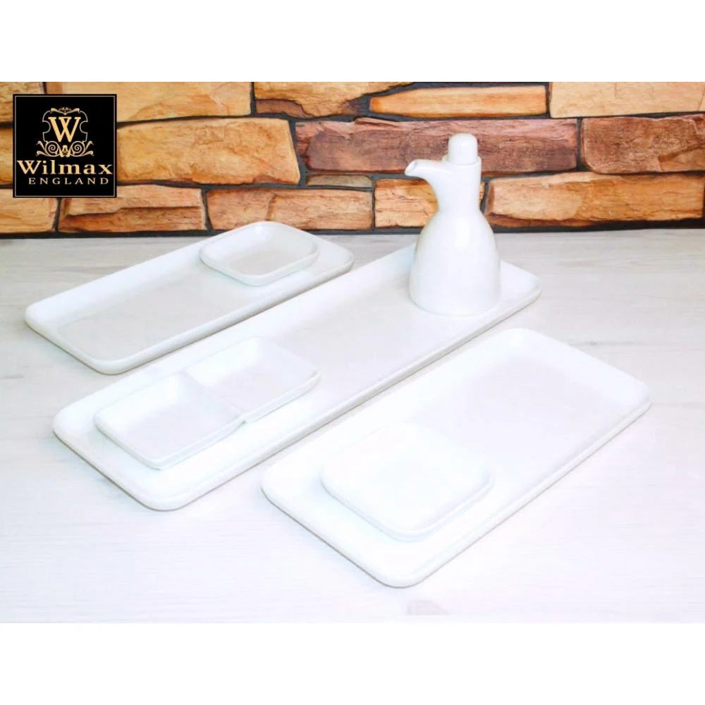 Wilmax porseleinen serveerblad 39x13 cm, wit WL-992673/A