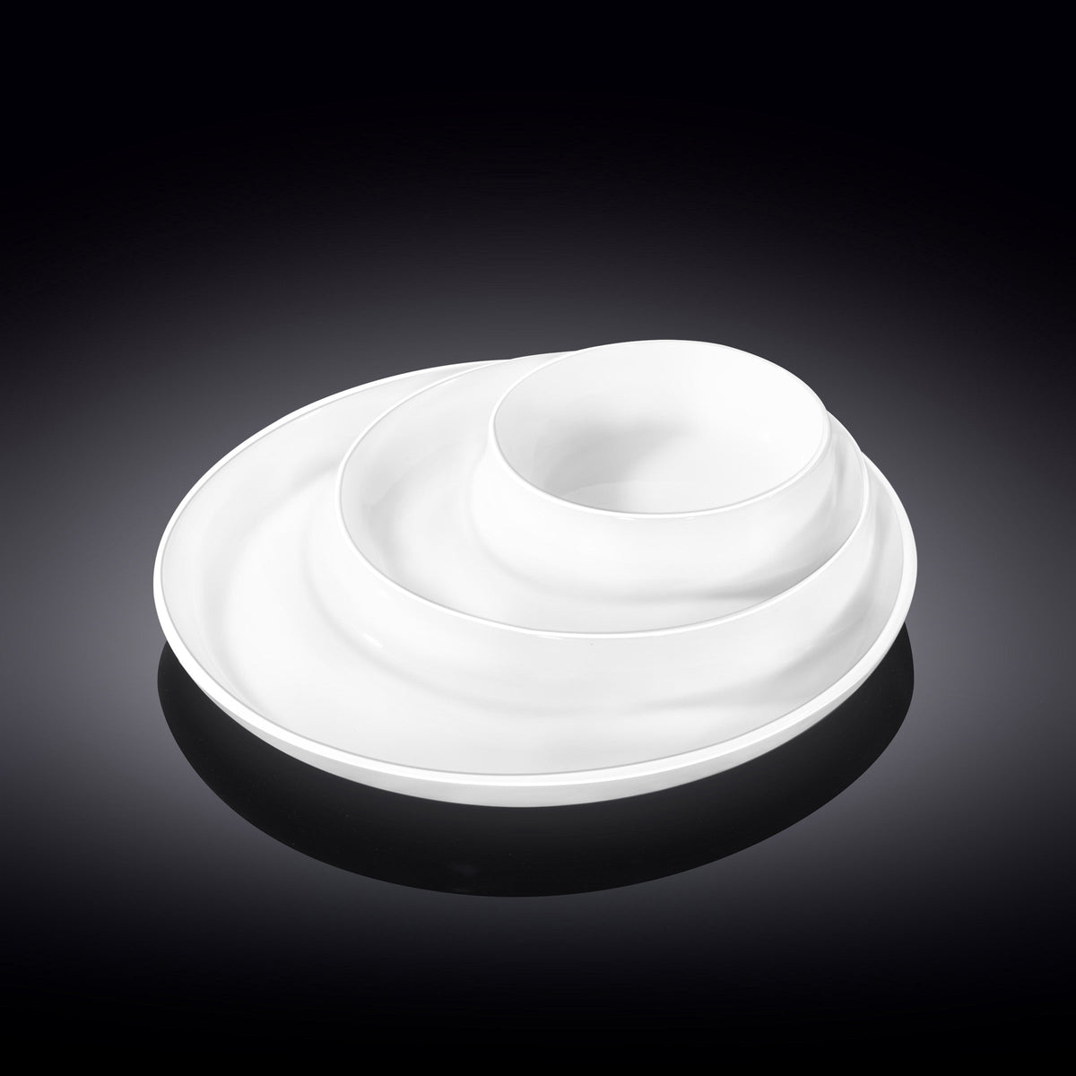 Wilmax porseleinen serveerbord met vakken 25,5 cm wit
