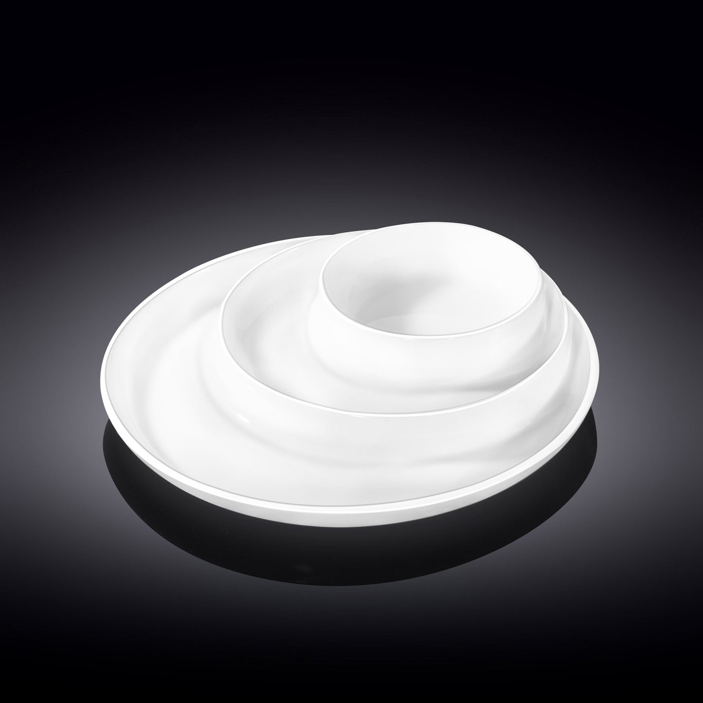 Wilmax porseleinen serveerbord met vakken 25,5 cm wit