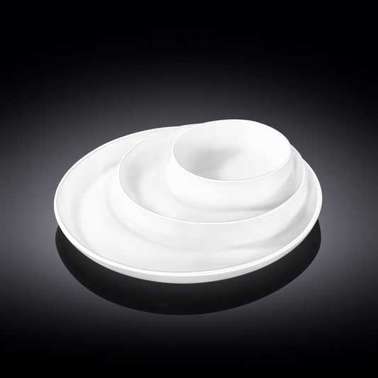 Wilmax porseleinen serveerbord met vakken 25,5 cm wit