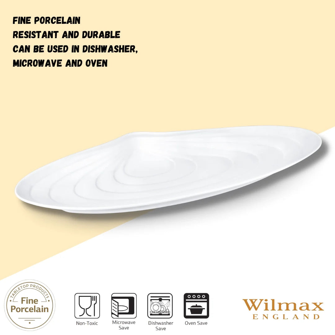 Wilmax England Visplatter 63x24 cm Porselein Wit