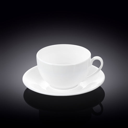 Wilmax Teacup with Saucer White Porcelain WL-993000/1C