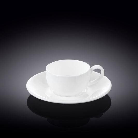 Wilmax Espresso Cup & Saucer 100ml White Porcelain WL-993002/AB
