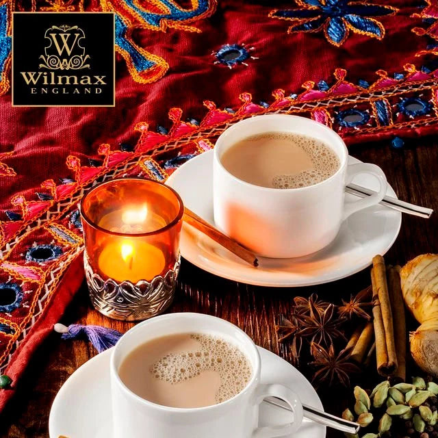 Wilmax Koffie Kopjes Set met Schotels 90 ml, 2-delige Set – WL-993007/2C