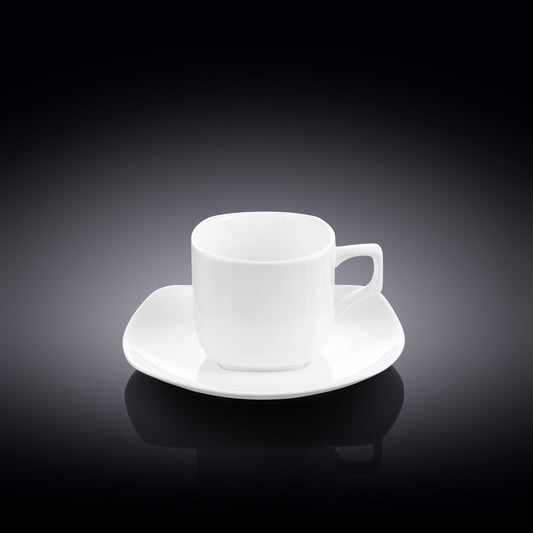 Wilmax England koffie/thee kop+schotel 90ml (4x) WL-993041/4C