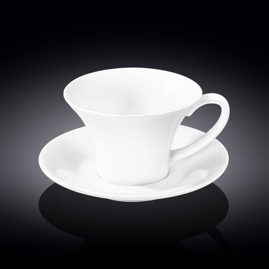 Wilmax Tea Cup & Saucer Porcelain White 430 WL-993172/AB