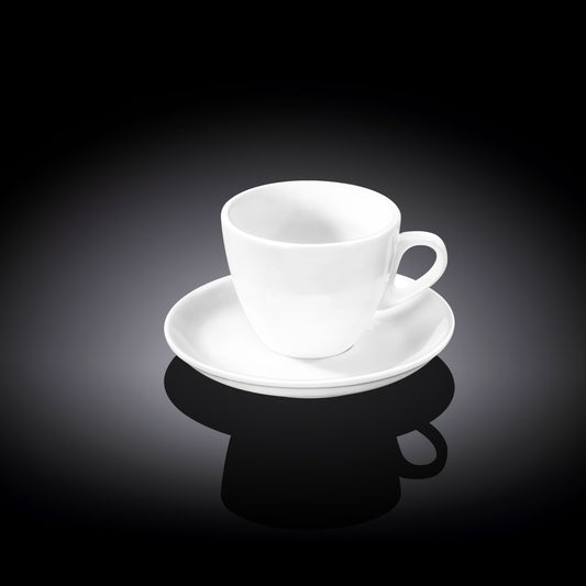 Wilmax Kaffeetasse mit Untertasse 75 ml – Klassisches Design – WL-993173/AB