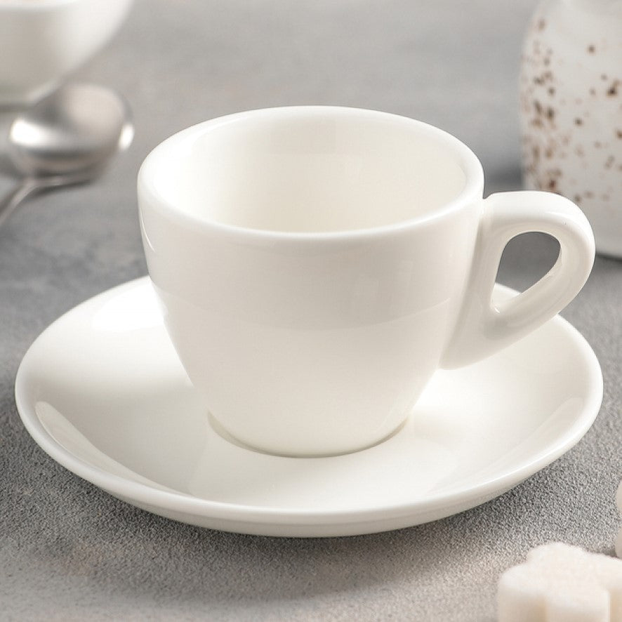 Wilmax Espressokop met schotel Wit Porselein WL-993173/AB
