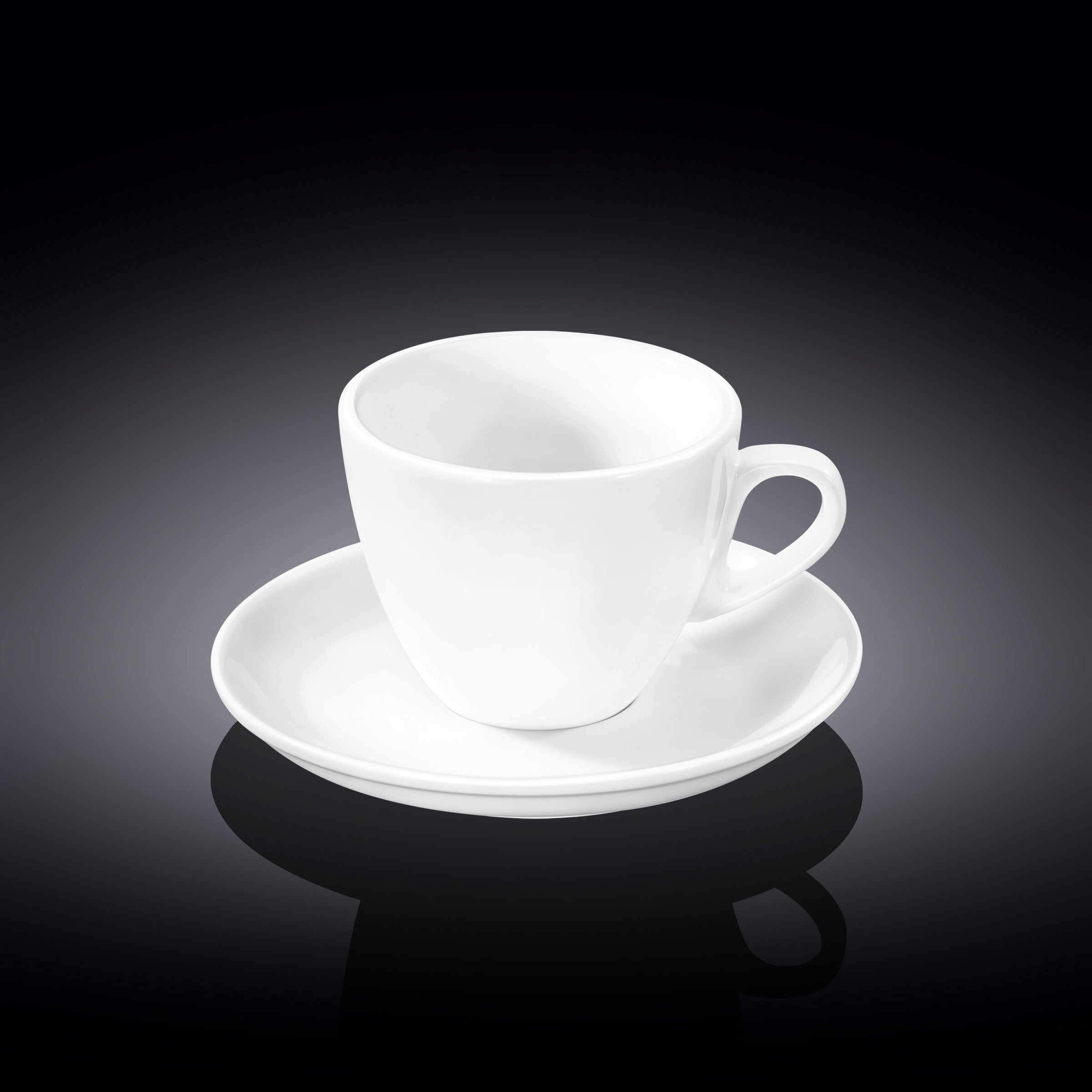 Wilmax Theekop & Schotel 190ml Wit Porselein WL-993175/AB