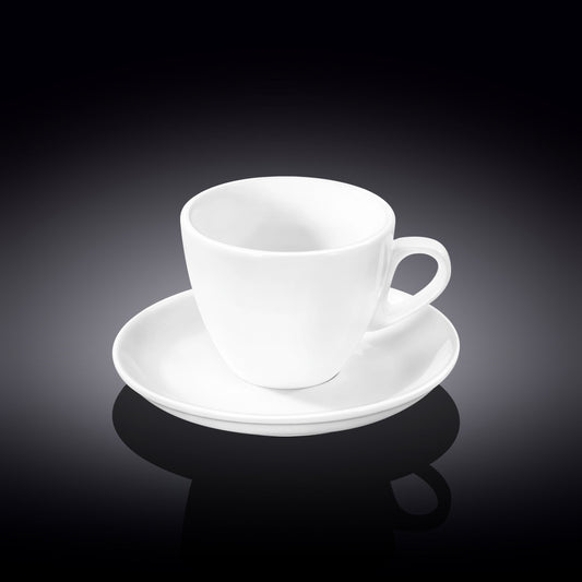 Wilmax Tea Cup & Saucer 190ml White Porcelain WL-993175/AB