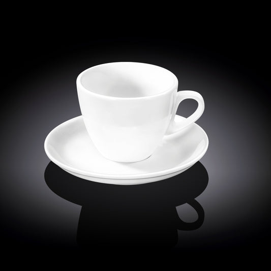 Wilmax Tea Cup & Saucer 300 White Porcelain WL-993176/AB