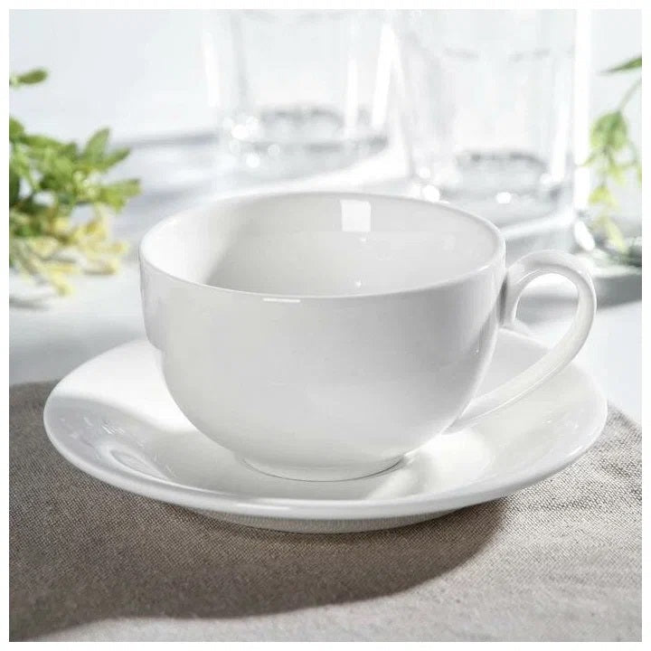 Wilmax Teetasse mit Untertasse – 400 ml – Hochwertiges Porzellan – WL-993191/AB