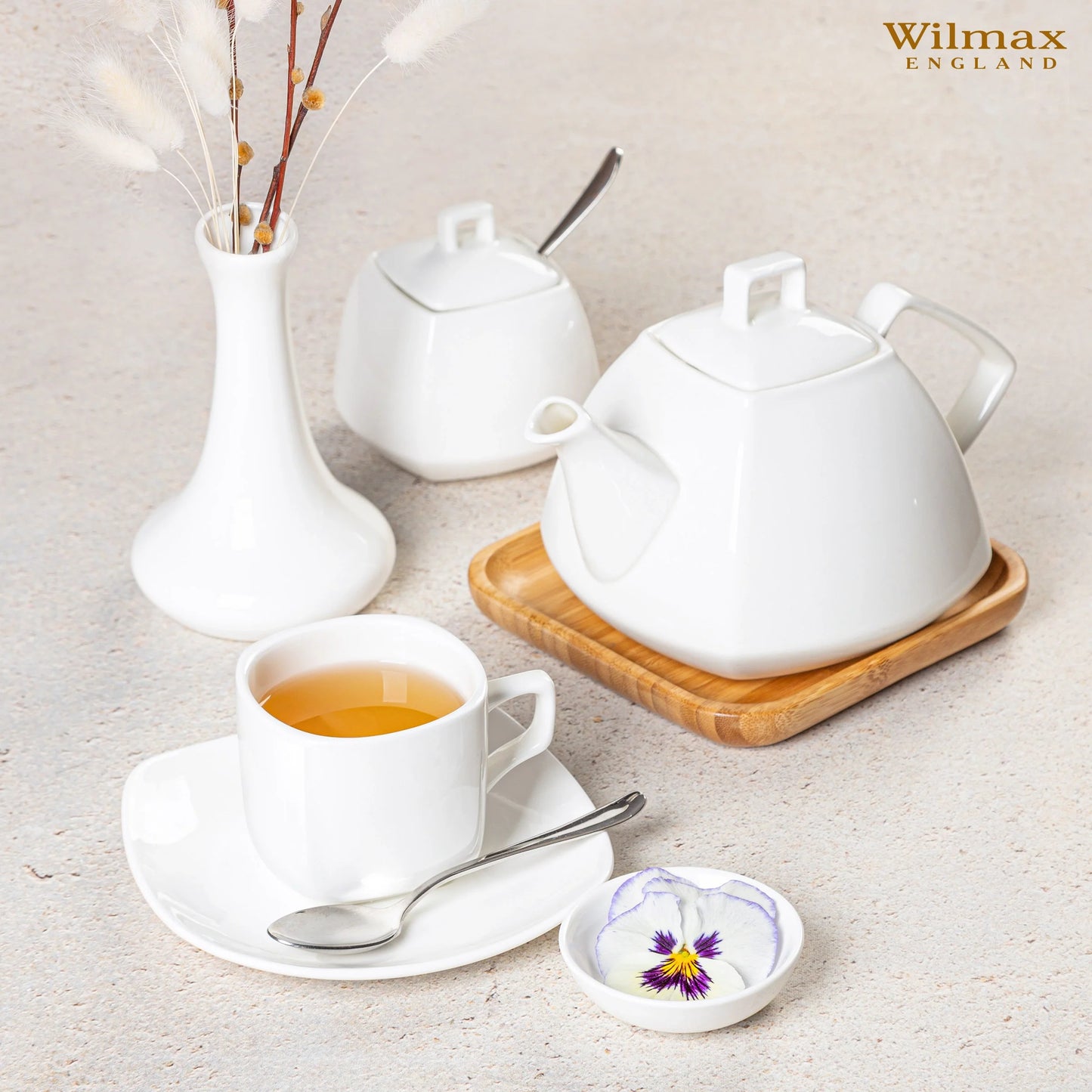 Wilmax England Suiker- en melkset Wit Porselein Ilona WL-995028/2C