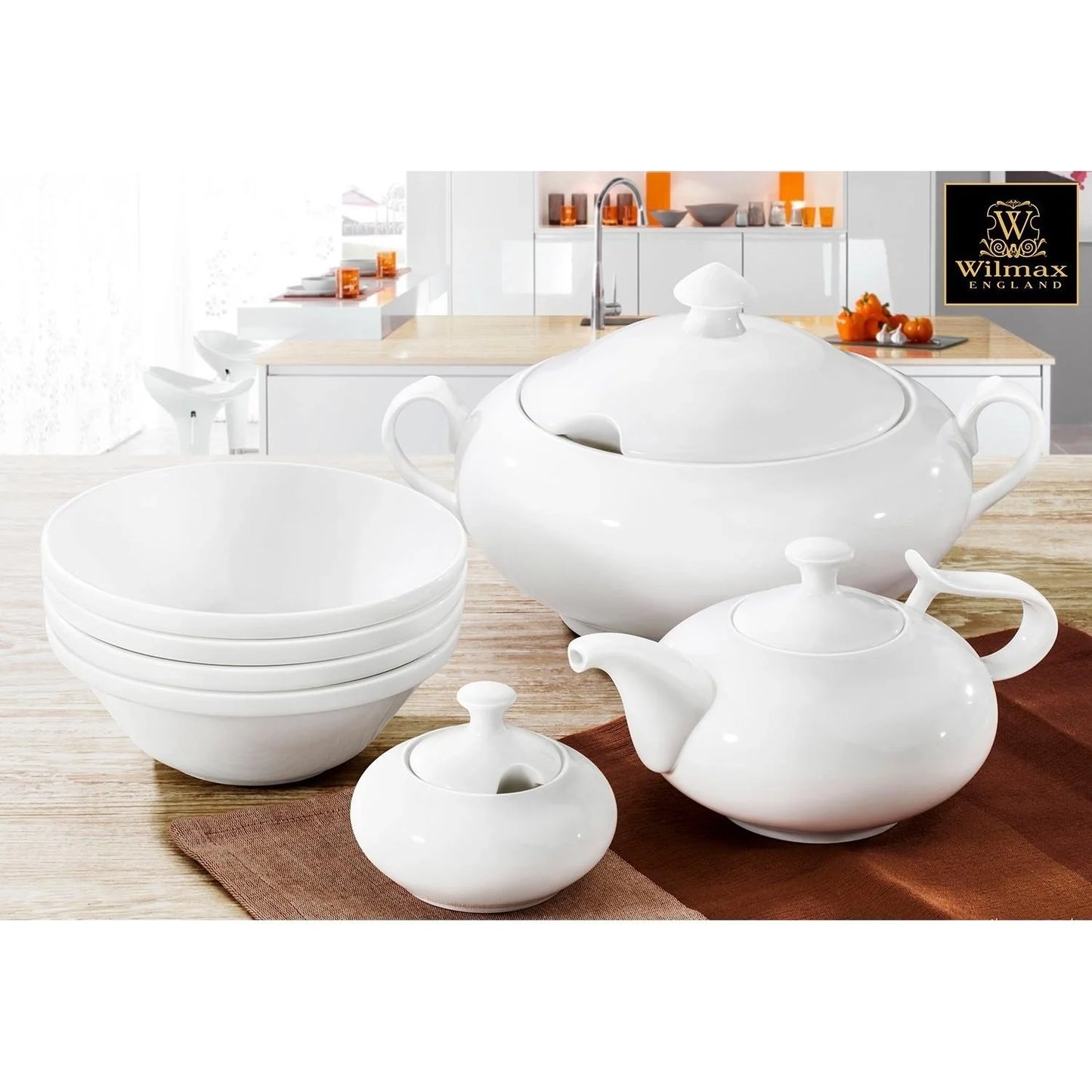 Wilmax Teekanne 2250 ml aus Porzellan mit Filter und Farbbox WL-994042/1C