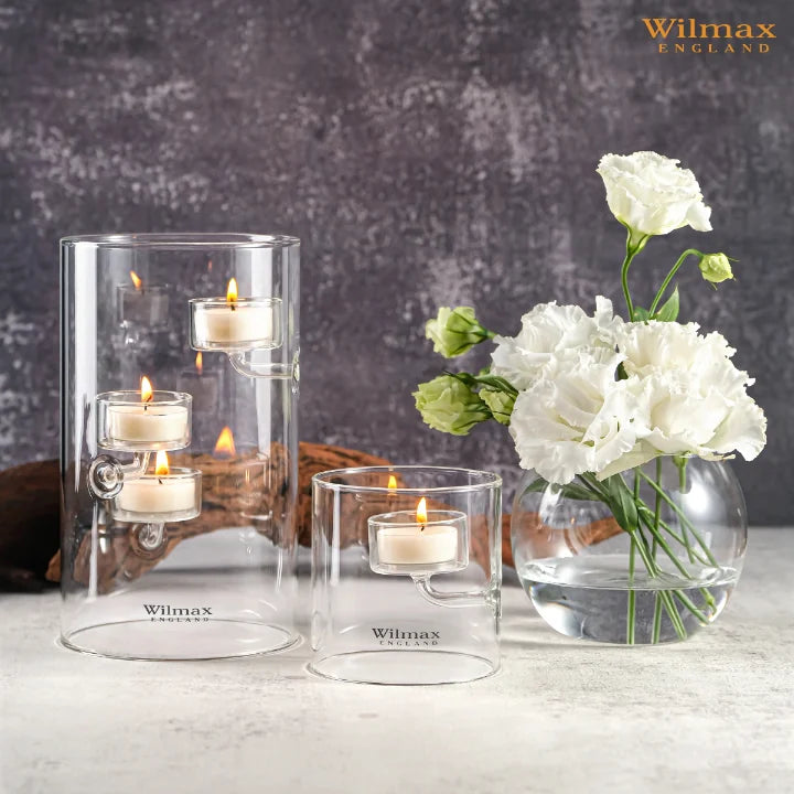 Wilmax Theelichthouder 9 cm Glas Transparant