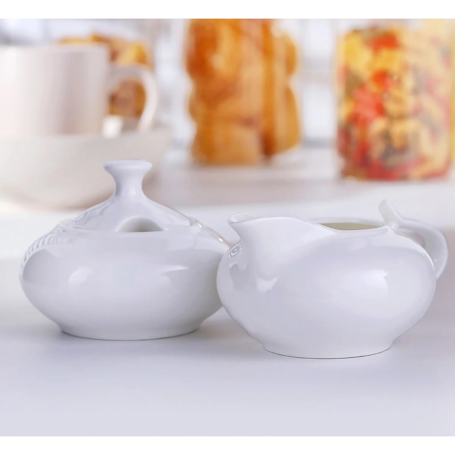 Wilmax Sugar and Creamer Set White Porcelain WL-995025/2C