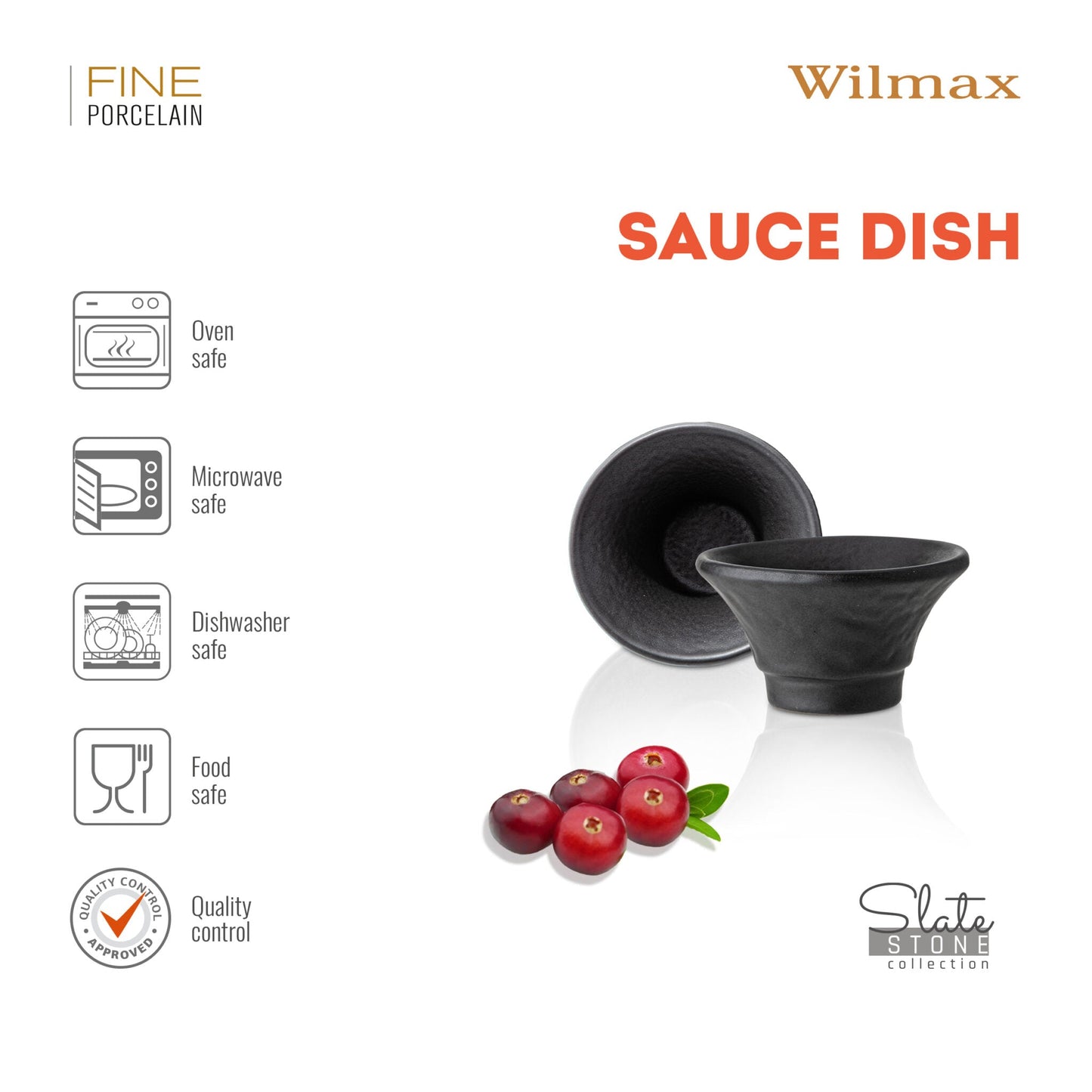 Wilmax Serveer- & Sausset Zwart WL-661133/A2-WL-661134/A2