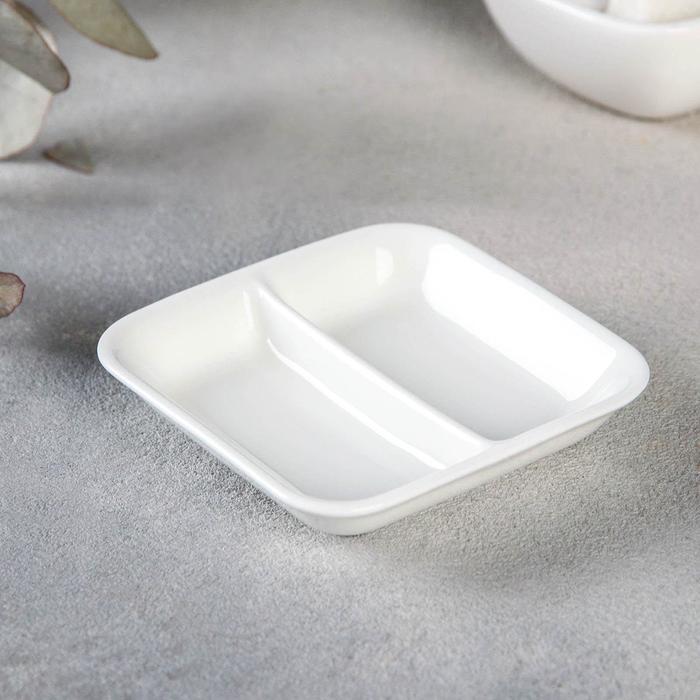 Wilmax Sojaschale 8,5 x 8,5 cm aus Porzellan, quadratisch – WL-996050/A
