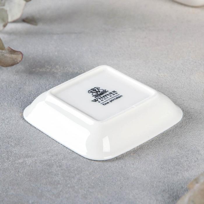 Wilmax Sojaschale 8,5 x 8,5 cm aus Porzellan, quadratisch – WL-996050/A
