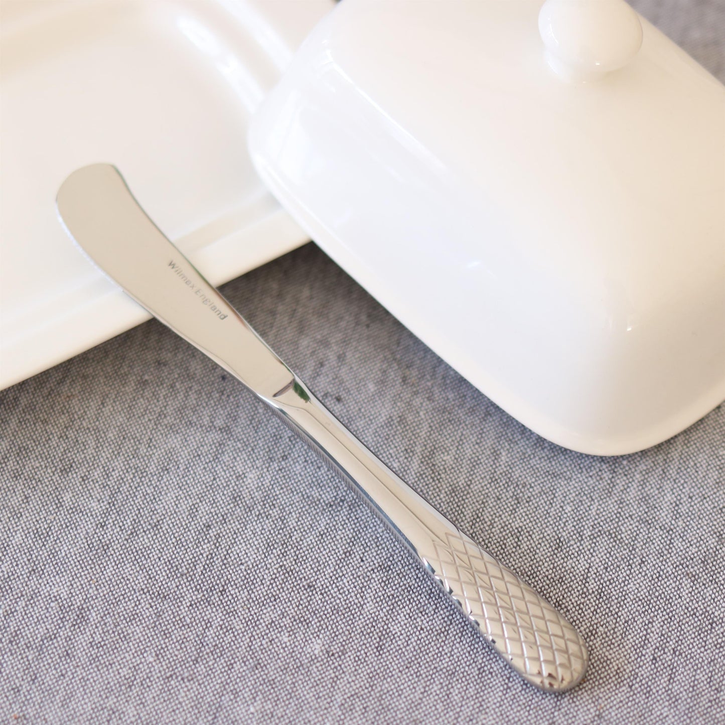 Wilmax Butterdose Weiß 19 x 12,5 x 8,5 cm – Elegantes Design – WL-996109/1C