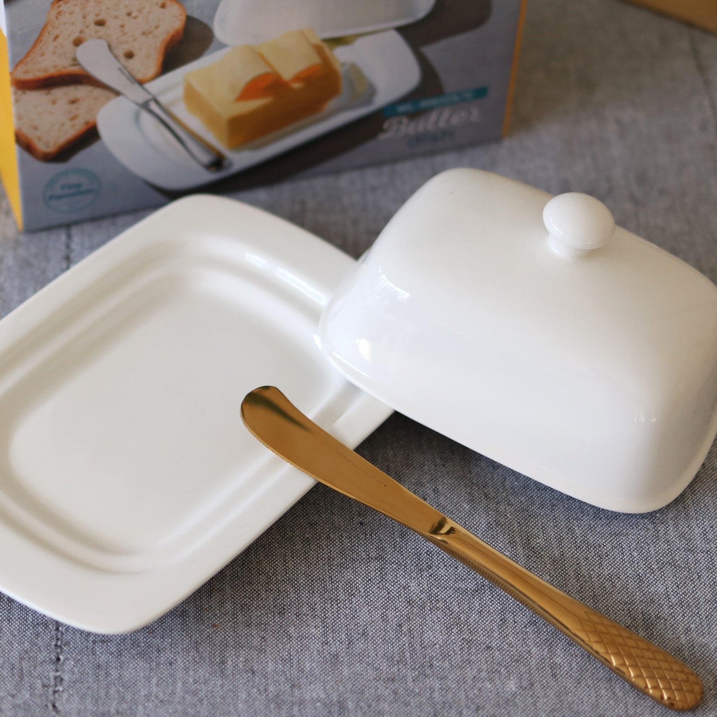 Wilmax Butterdose, Porzellan, 19 x 12,5 x 8,5 cm, WL-996109/A