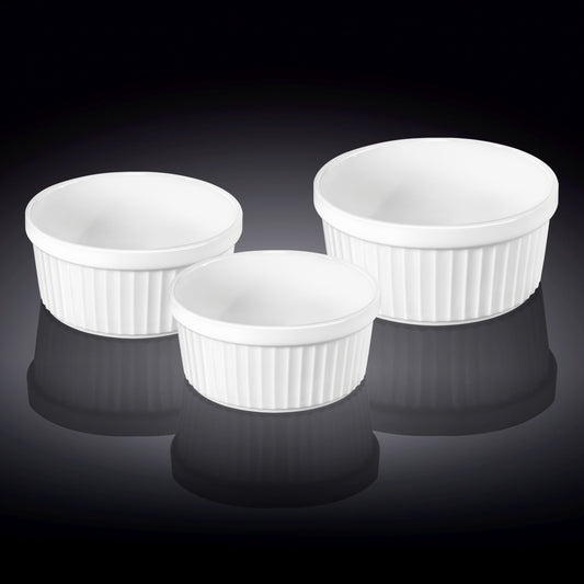 Wilmax Ramekin Set – 3-teilig – Backofenfeste Schalen – Weiß – WL-996122/3C