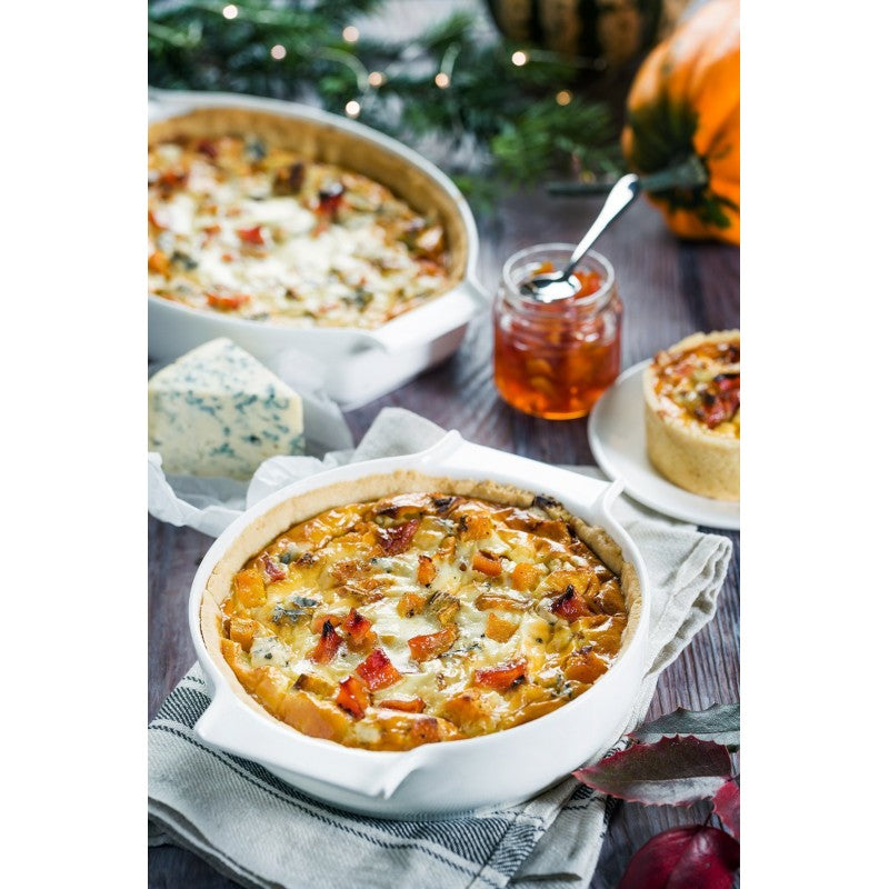 Wilmax Auflaufform mit Griffen, Weiß, 650 ml, 20.5 x 17 cm – WL‑997021