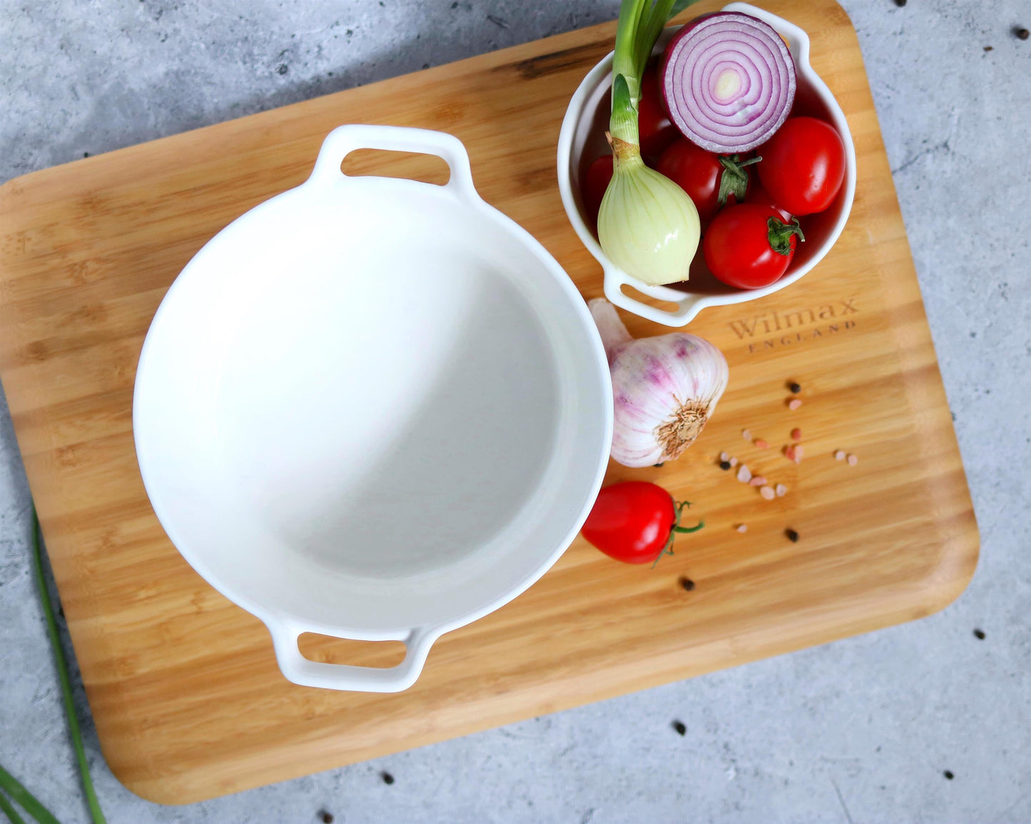 Wilmax Backform mit Griffen, 220 ml, Porzellan, WL-997033/A