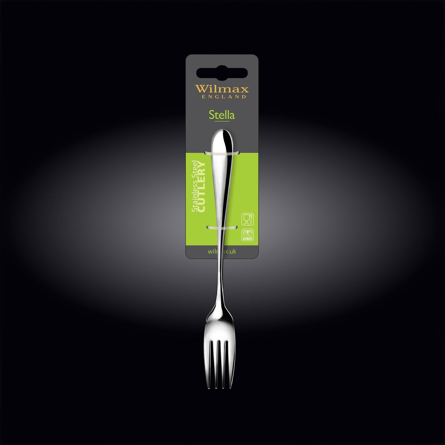 Wilmax Fischgabel 18,5 cm aus Edelstahl, elegantes Design – WL-999110/2B