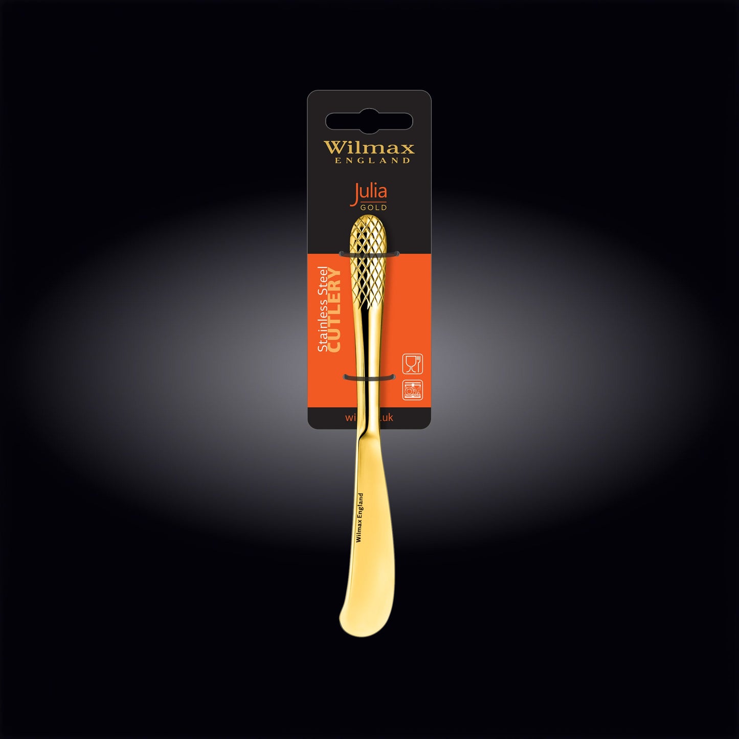 Wilmax Botermes 17 cm Roestvrij staal (RVS) Goud WL-999247/1B