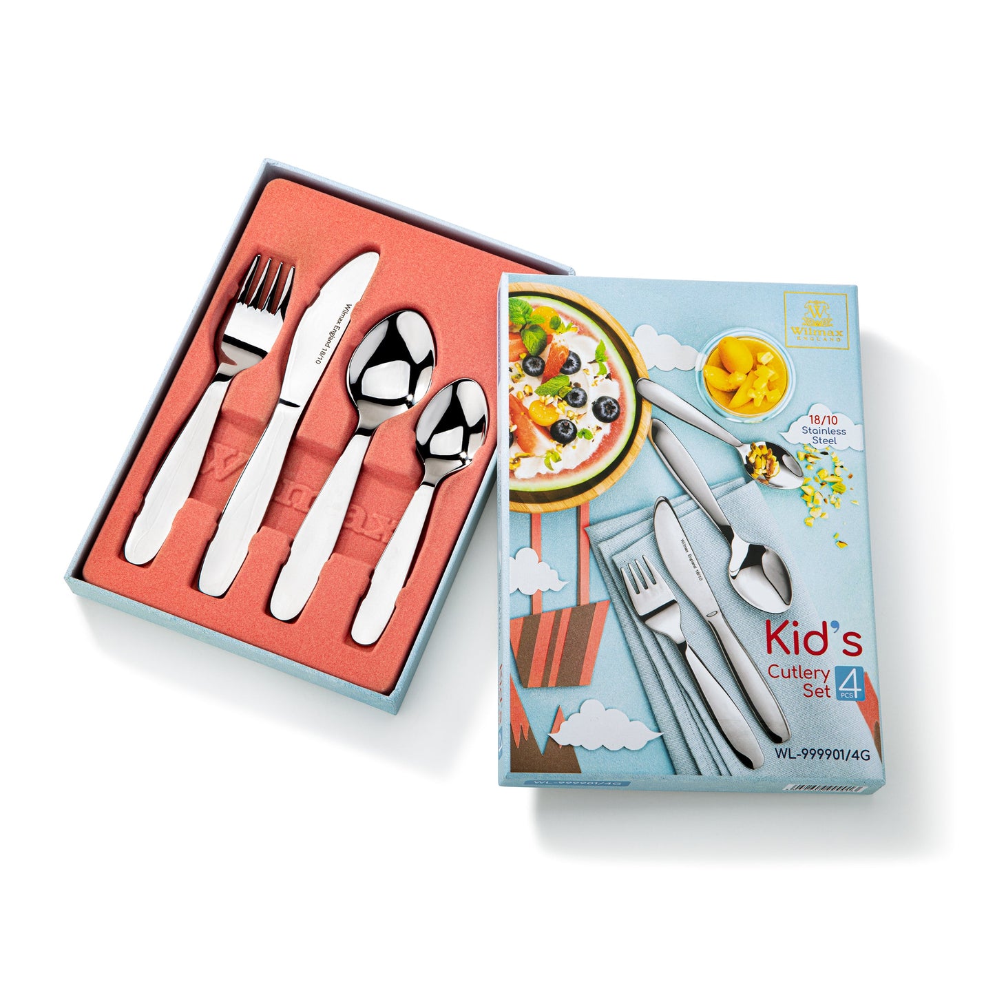 Wilmax England Kinderbestek Set 4-delig RVS WL-999901/4G