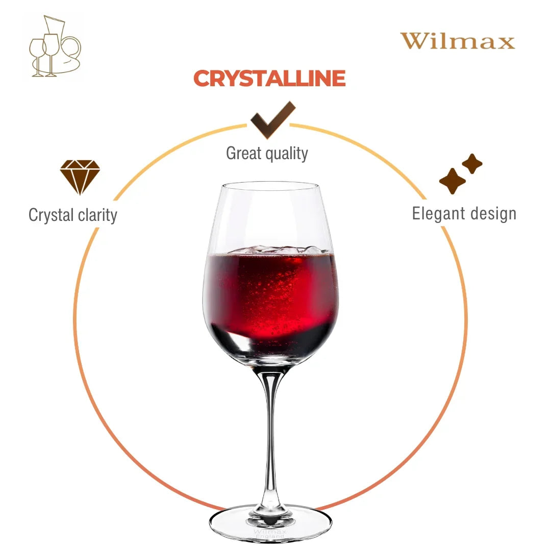 Wilmax Wijnglas 470 ml Kristalglas 2-delige set
