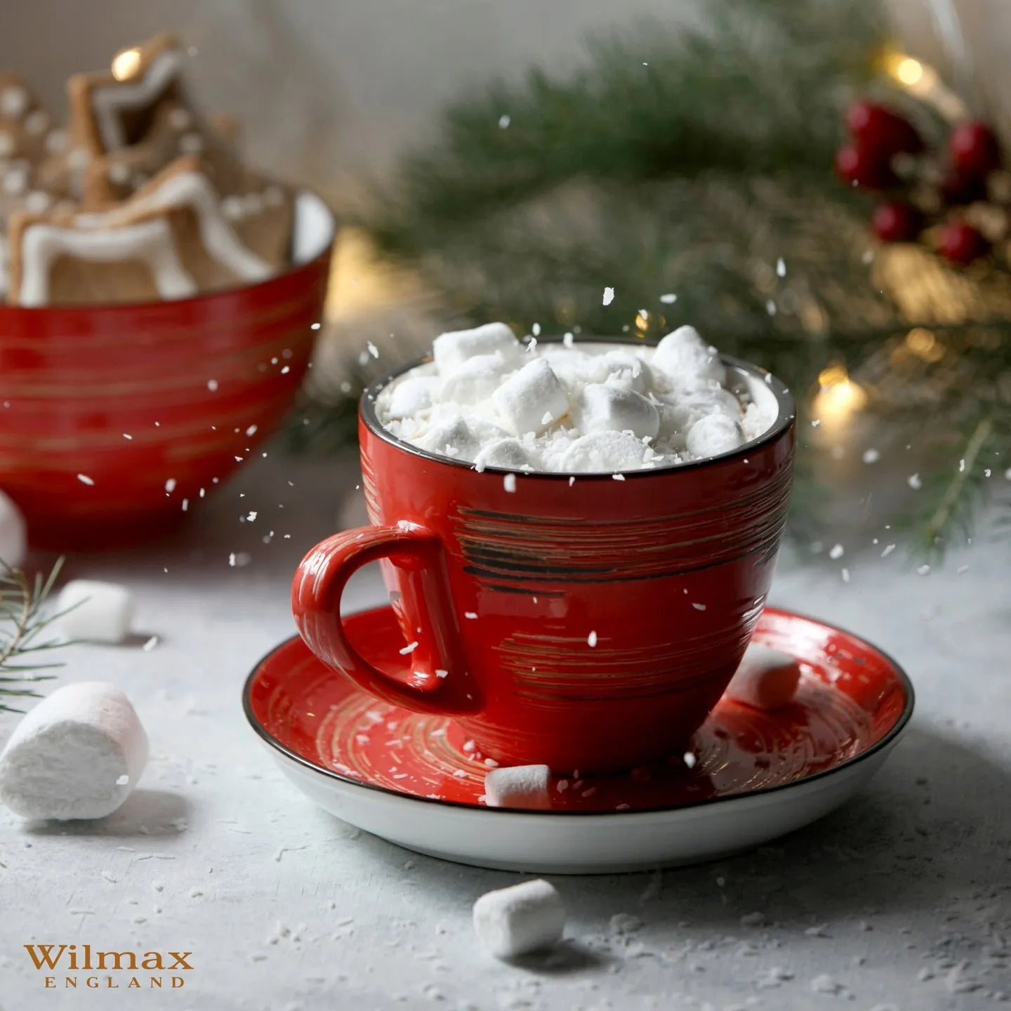 Wilmax Espressokopje 110 ml Rood Porselein
