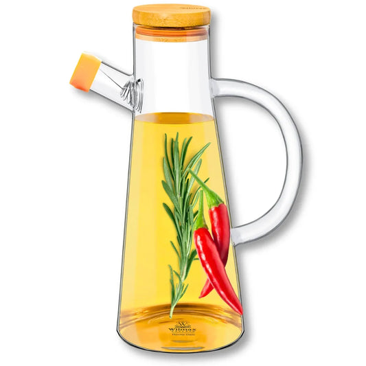 Wilmax England Oliekan 500 ml Glas met Bamboe Deksel