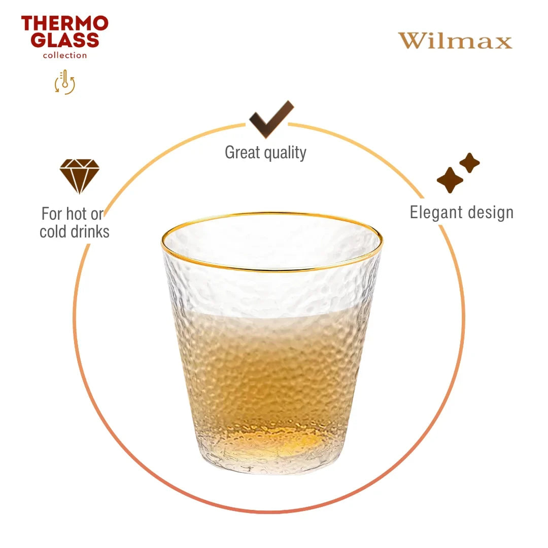 Wilmax Borosilicaatglas 300ml Gouden Rand
