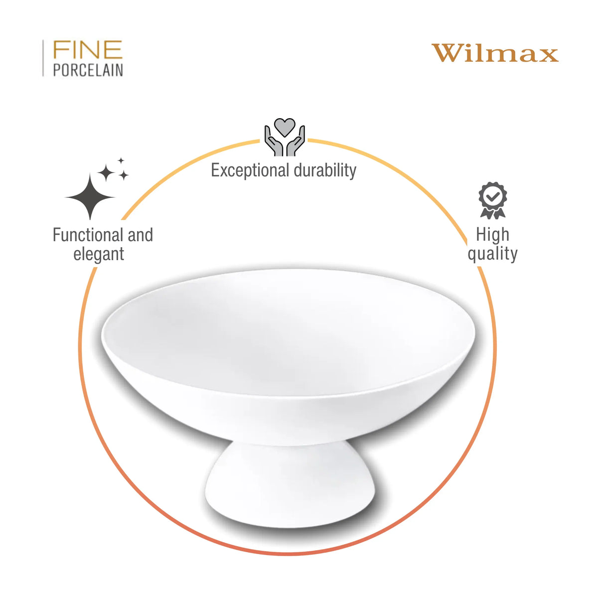 Wilmax Fruitschaal 24 x 11.5 cm Porselein Wit