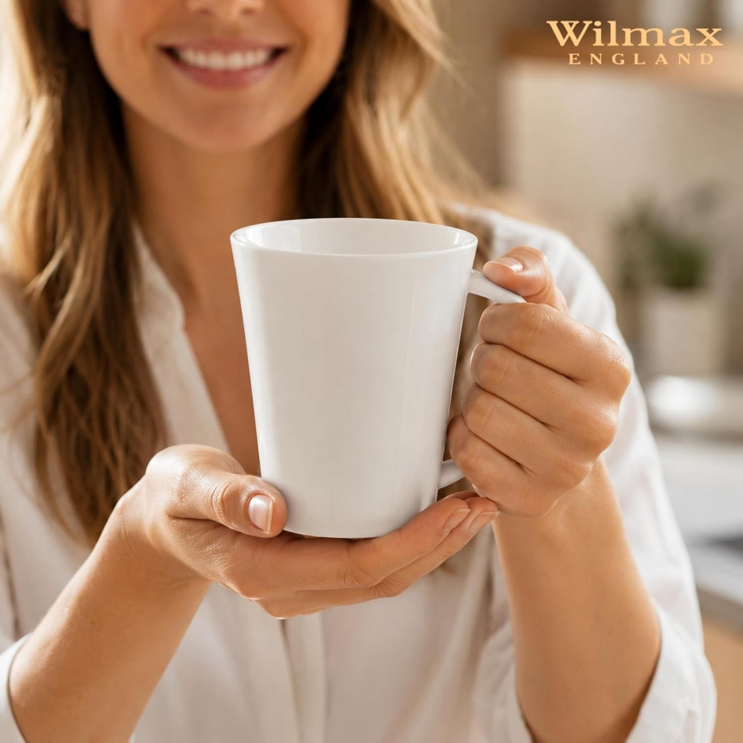 Wilmax Kopjes 380 ml Wit Porselein 2-delige set A2