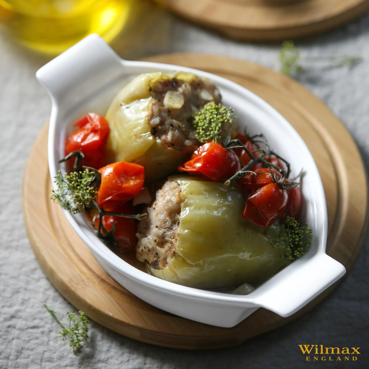 Wilmax Bakvorm ovaal 22 cm Porselein Wit