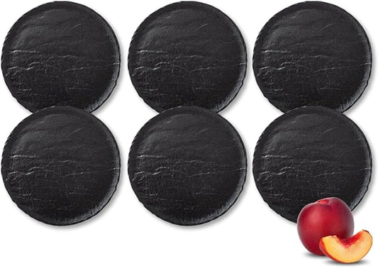 Wilmax Rond bord 18 cm set van 6 SlateStone Zwart A6
